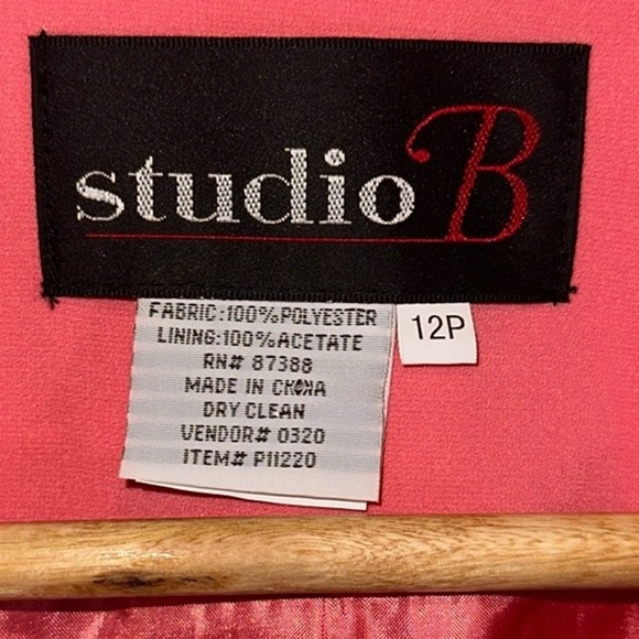 Vintage Studio B Three Piece Skirt Suit Set Women 12 Petite Mother of Bride - Picture 13 of 16